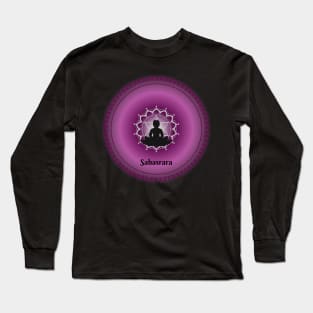 Sahasrara, Crown Chakra. Meditative, Mindfulness. Long Sleeve T-Shirt